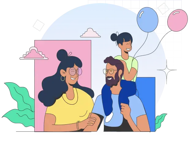 Family health insurance illustration